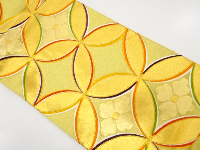 花七宝模様織り出し　袋帯